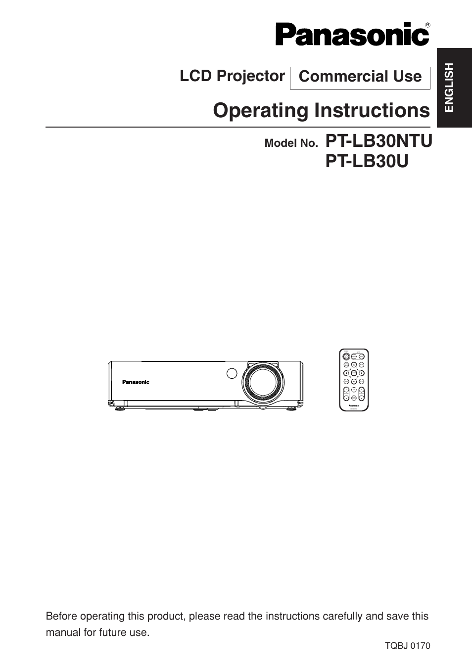 Panasonic PT-LB30U User Manual | 144 pages