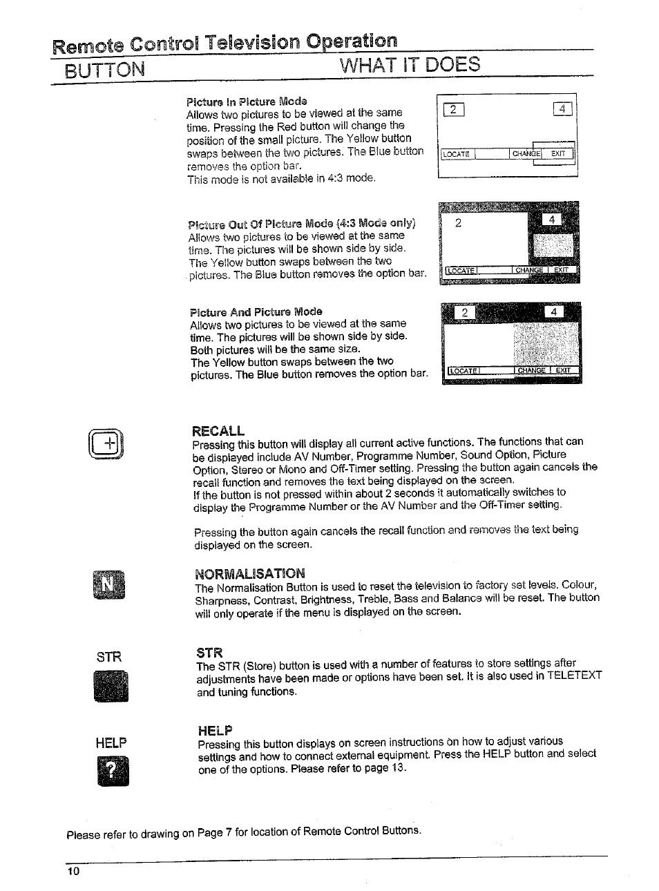 Recall, I^ormalisatlom, Help | Panasonic TX-86W100A User Manual | Page 10 / 48