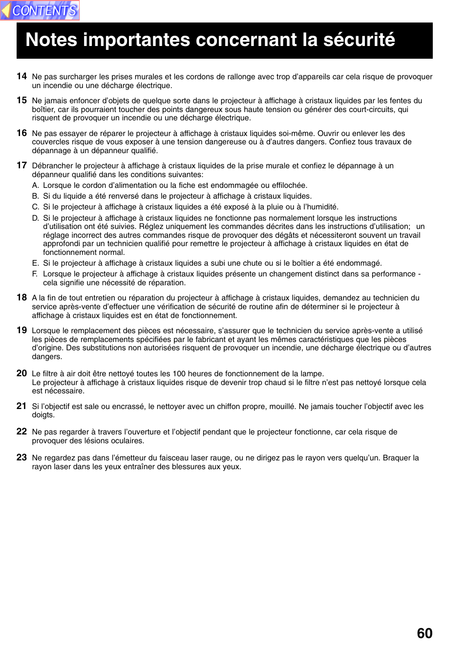 Panasonic PT-L759VU User Manual | Page 60 / 68