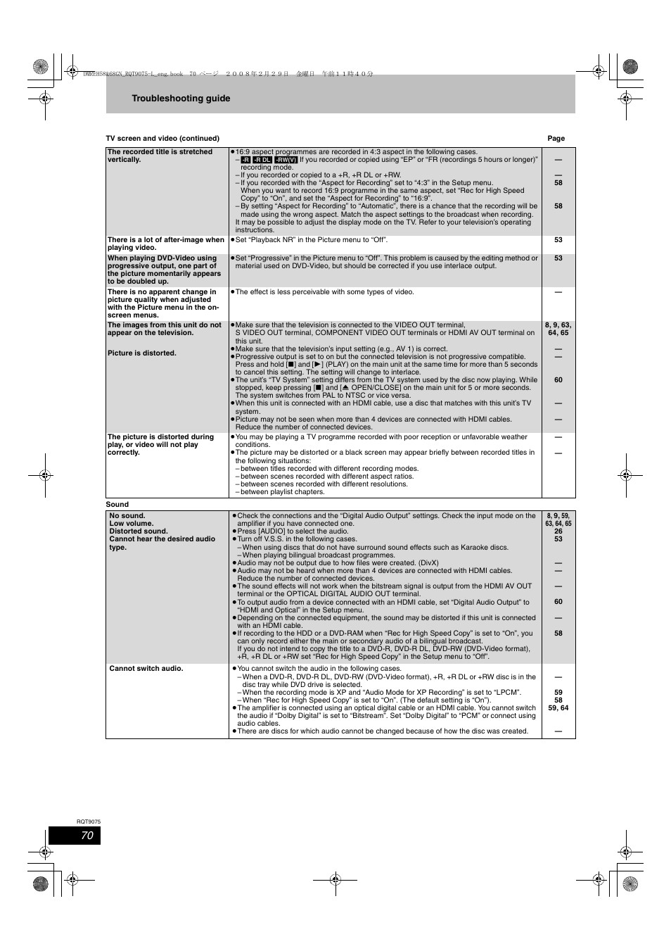 Panasonic DMR-EH58 User Manual | Page 70 / 80