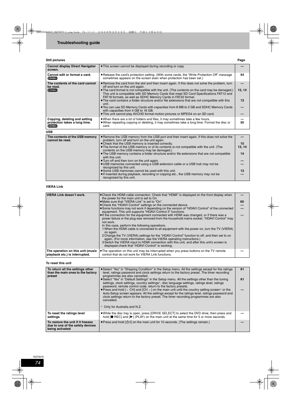 Panasonic DMR-EH58 User Manual | Page 74 / 80