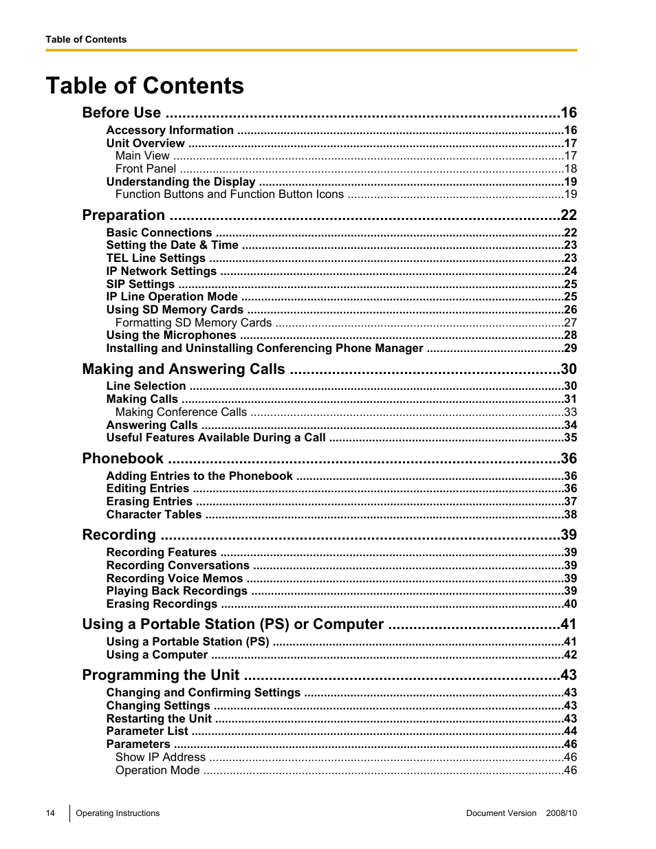 Panasonic KX-NT700 User Manual | Page 14 / 72