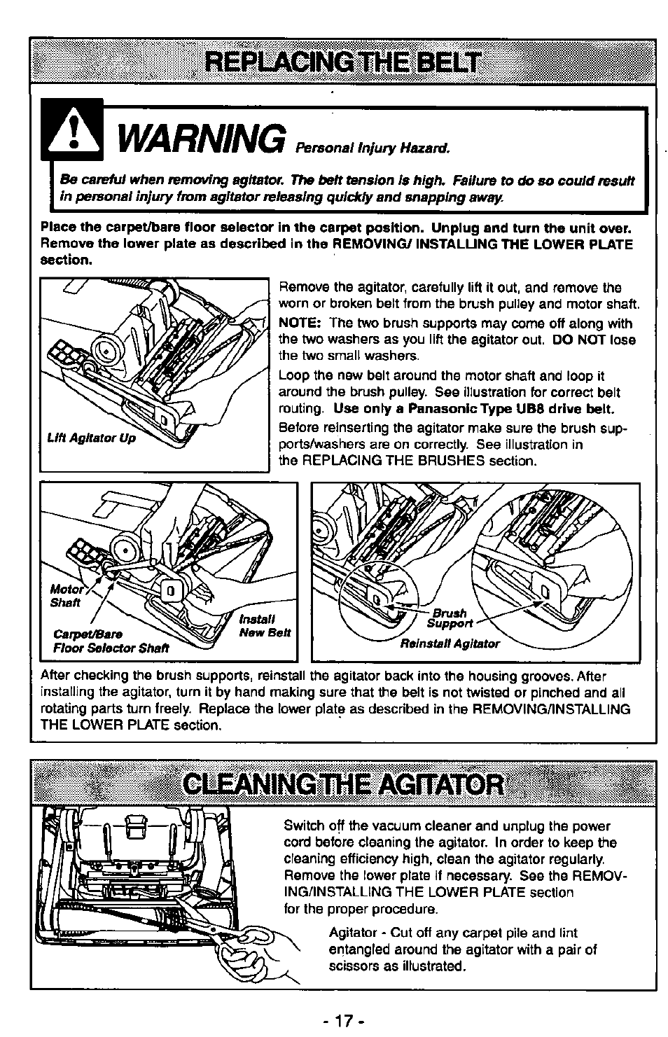 Warning, Ci&inlngiiie agnatori | Panasonic MC-V7347 User Manual | Page 17 / 48
