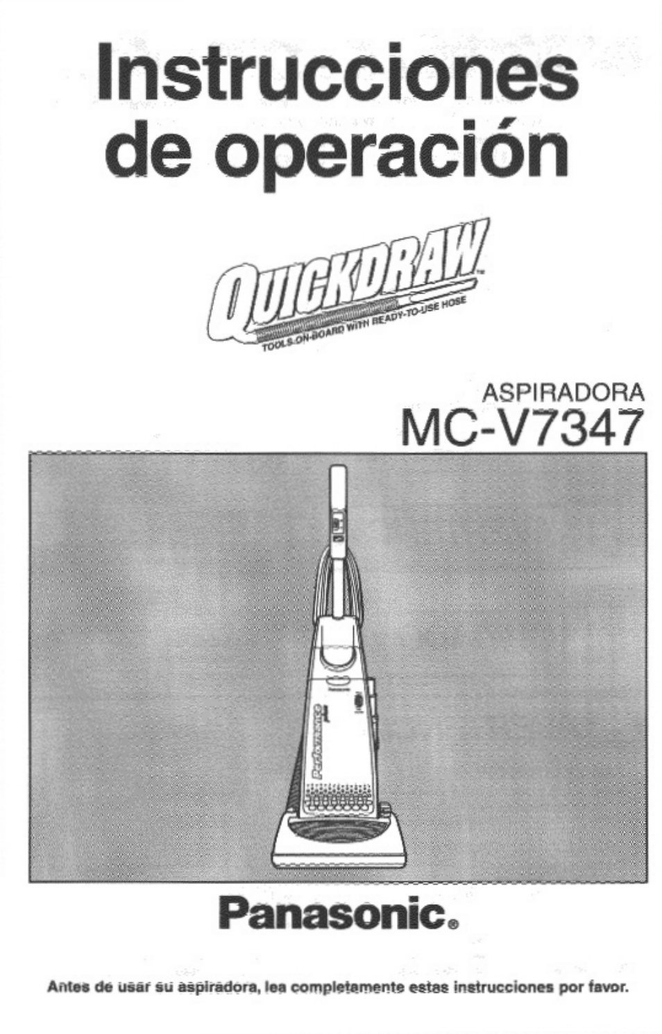 Instrucciones de operación, Mc-v7347, Panasonic | Panasonic MC-V7347 User Manual | Page 25 / 48