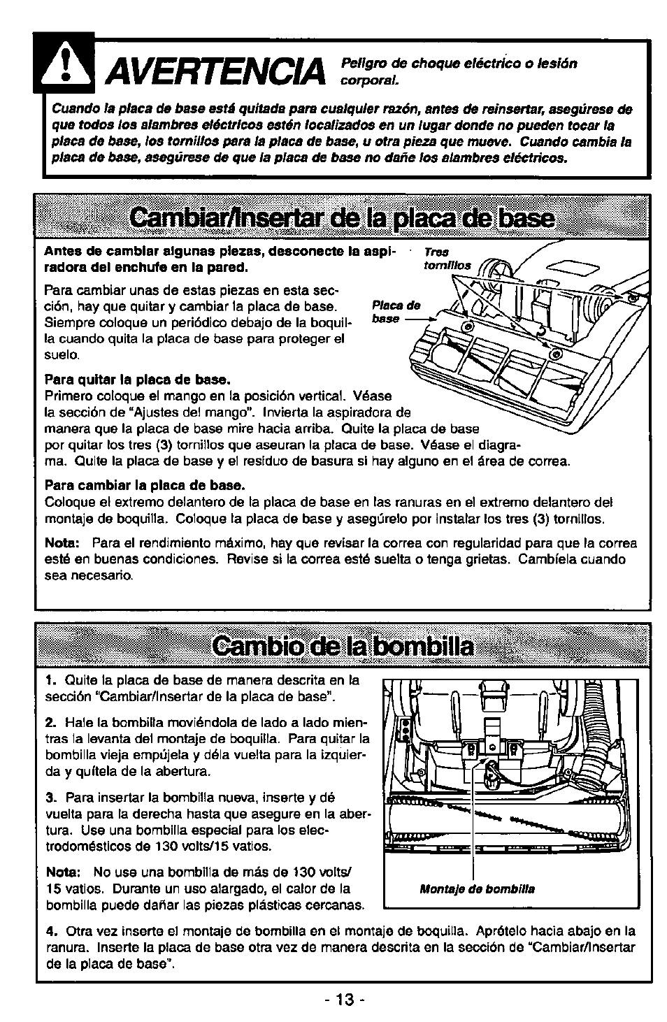 Avertencia | Panasonic MC-V5710 User Manual | Page 33 / 40