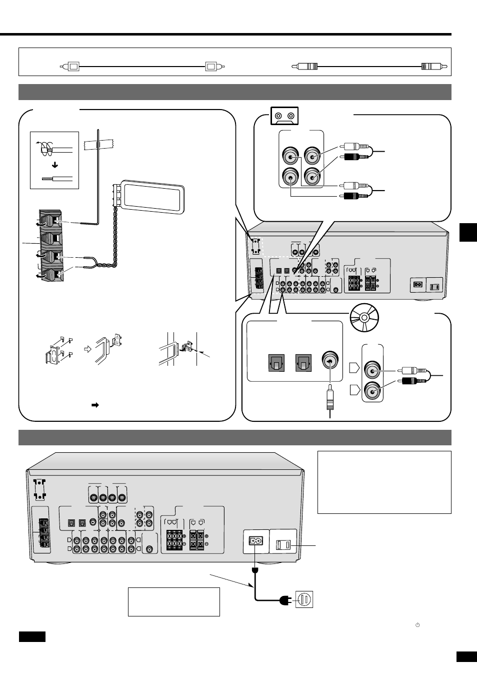 Caution, Tape deck, Cd player | Antennas, Play (out) rec (in), Digital out, Line out, Step 2, Tape, Fm ant am ant gnd loop ext 75 ω digital in | Panasonic SA-HE75  EN User Manual | Page 7 / 20