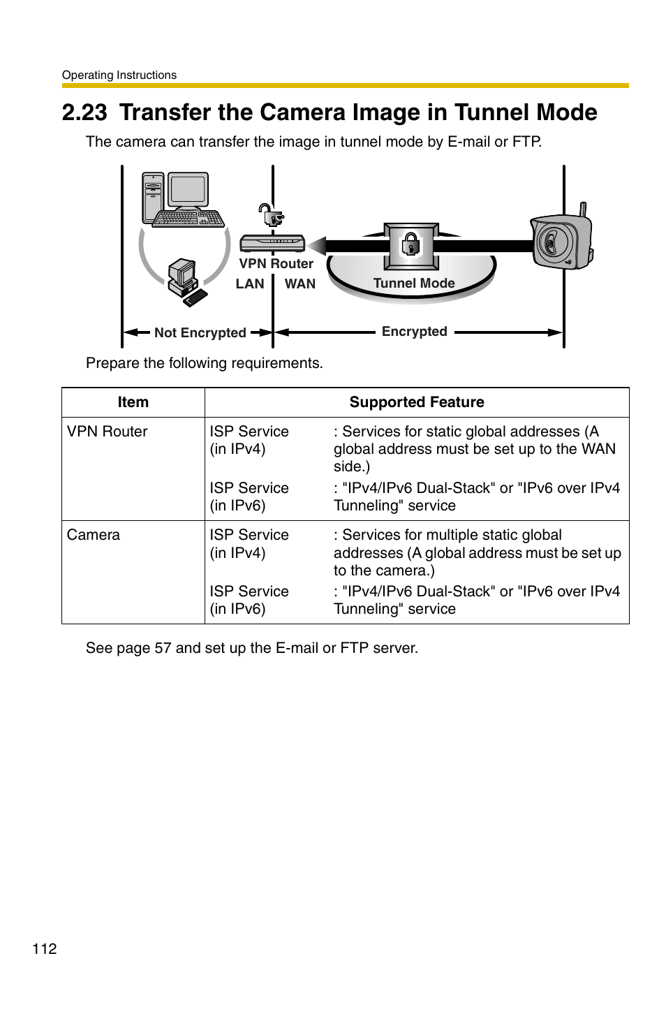 23 transfer the camera image in tunnel mode | Panasonic BB-HCM371A User Manual | Page 112 / 160