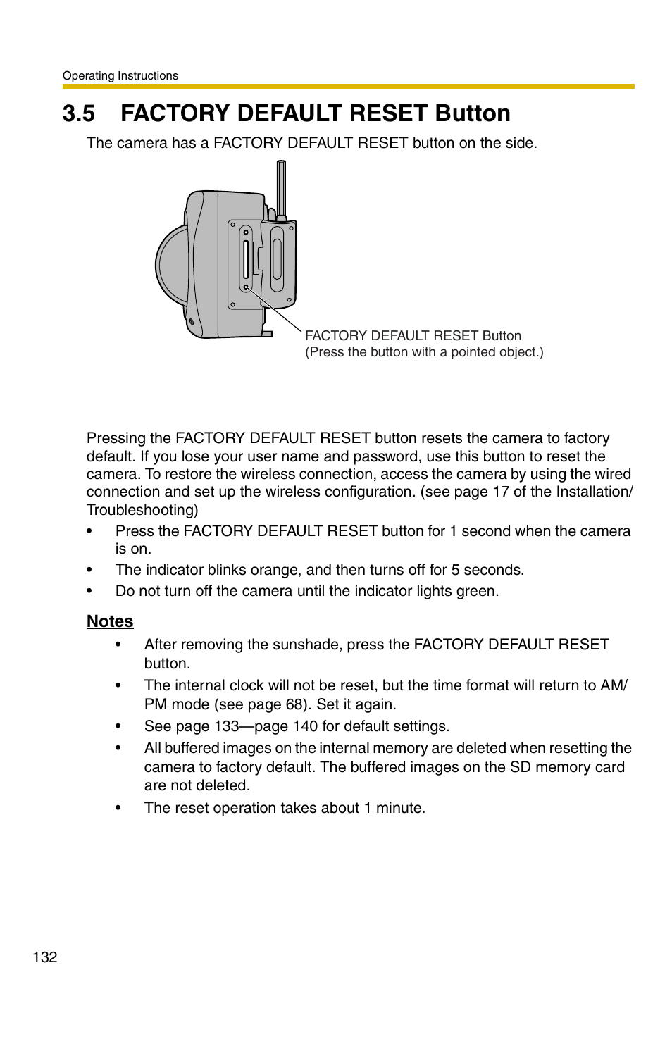 5 factory default reset button, Ge 132 | Panasonic BB-HCM371A User Manual | Page 132 / 160