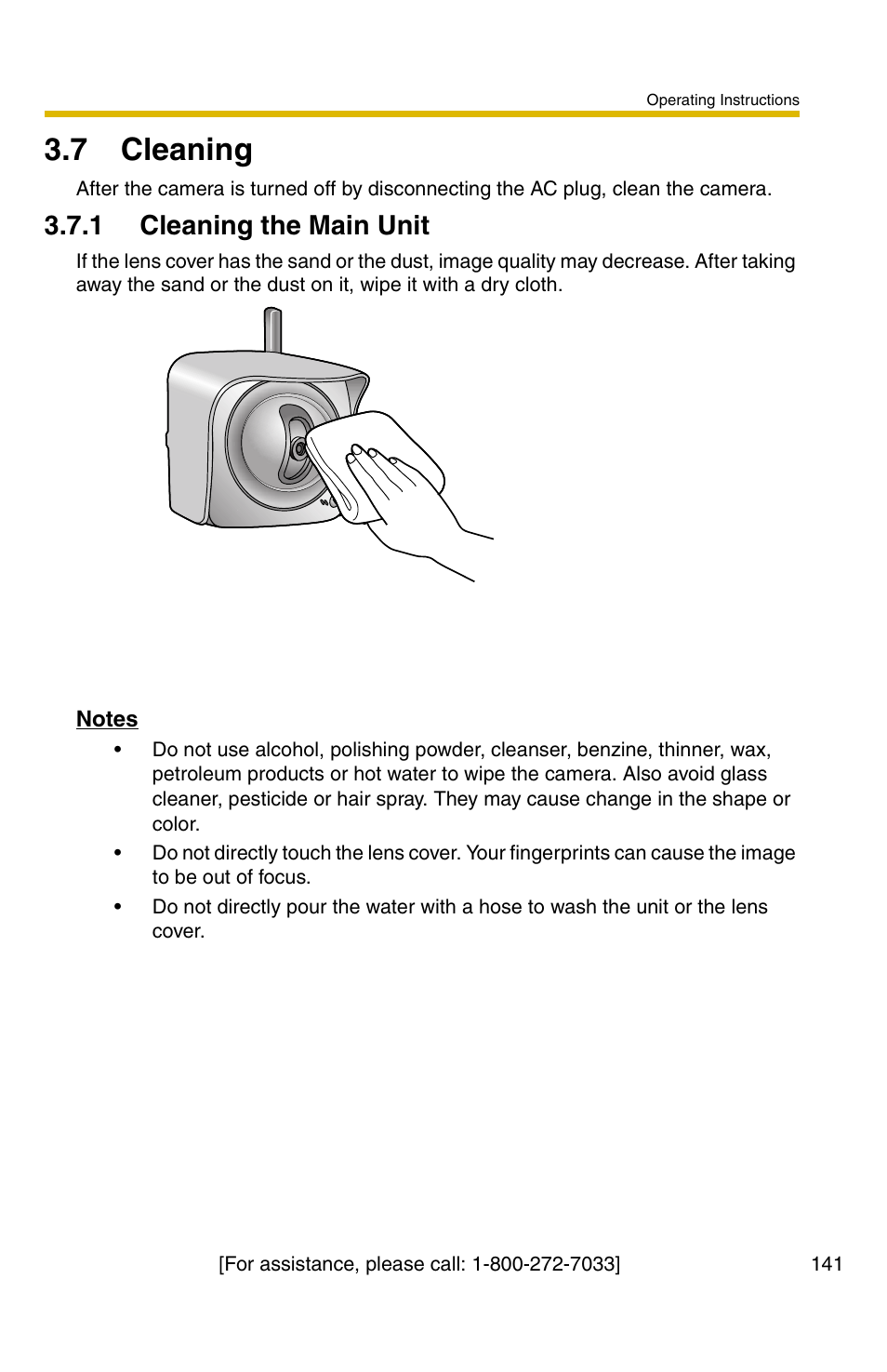 7 cleaning, 1 cleaning the main unit | Panasonic BB-HCM371A User Manual | Page 141 / 160