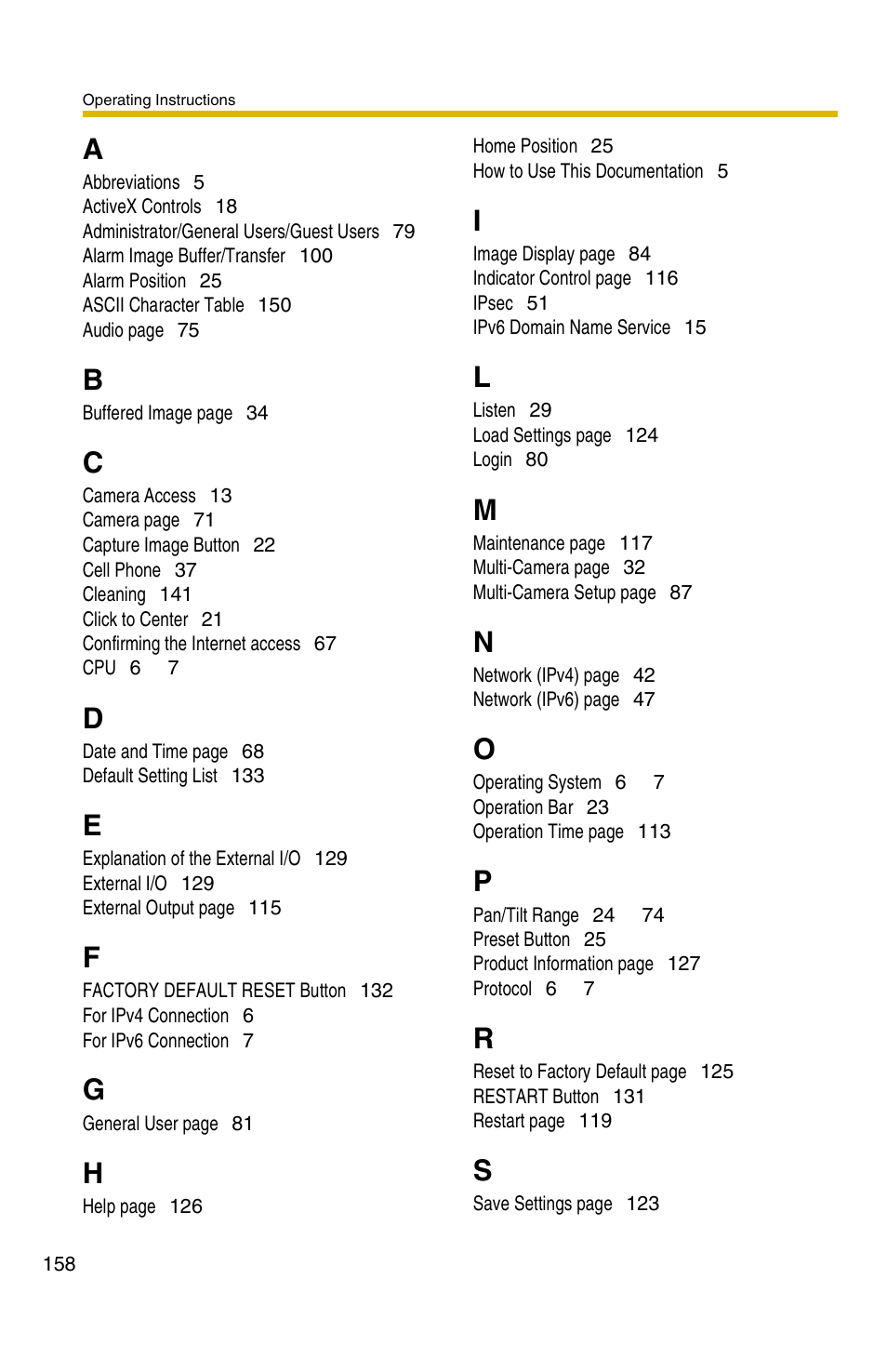 Panasonic BB-HCM371A User Manual | Page 158 / 160