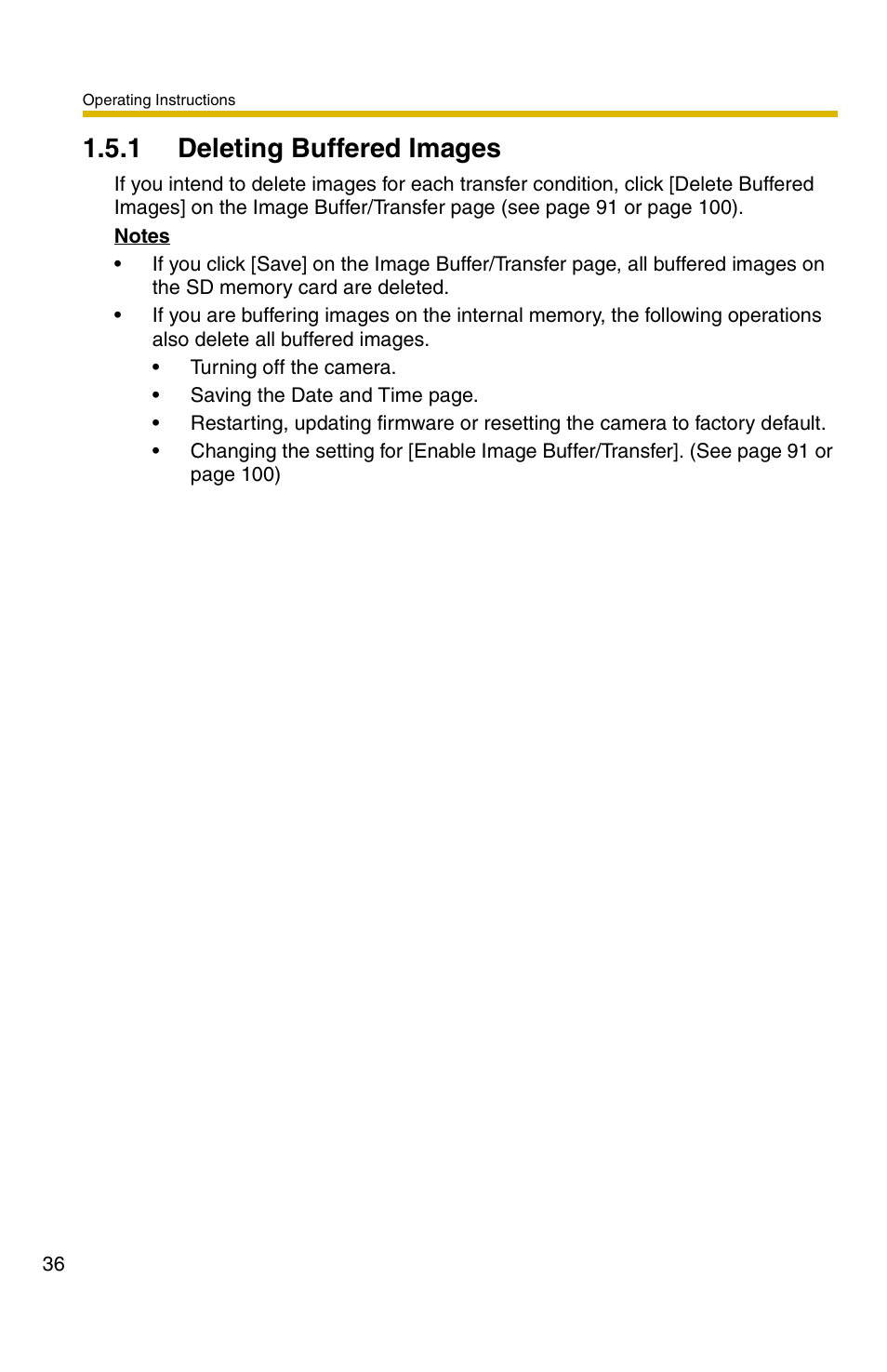 1 deleting buffered images | Panasonic BB-HCM371A User Manual | Page 36 / 160