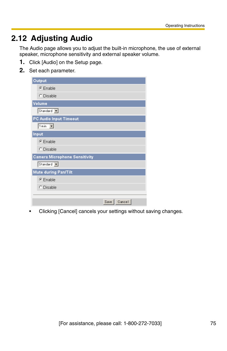 12 adjusting audio | Panasonic BB-HCM371A User Manual | Page 75 / 160