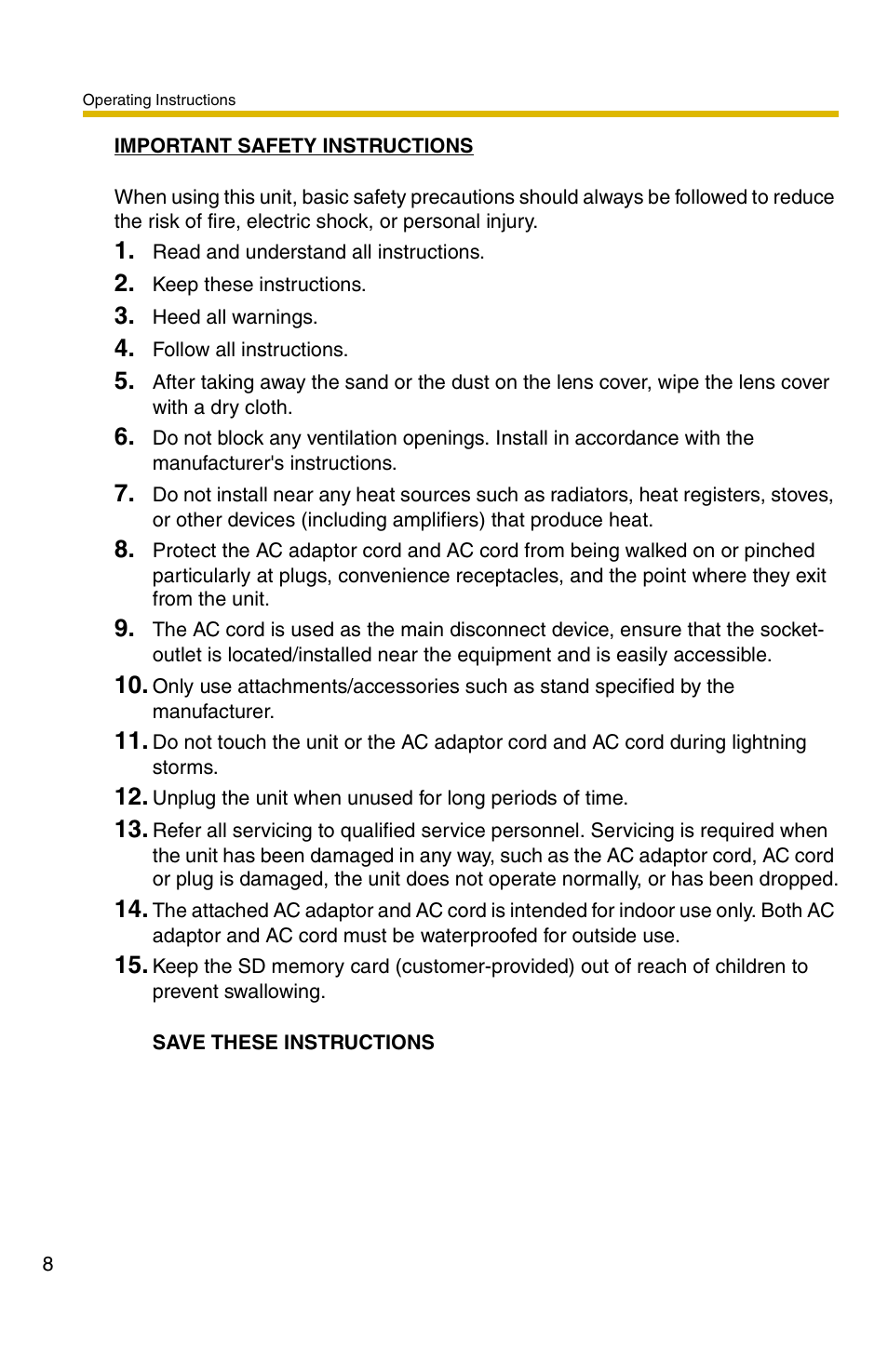 Panasonic BB-HCM371A User Manual | Page 8 / 160