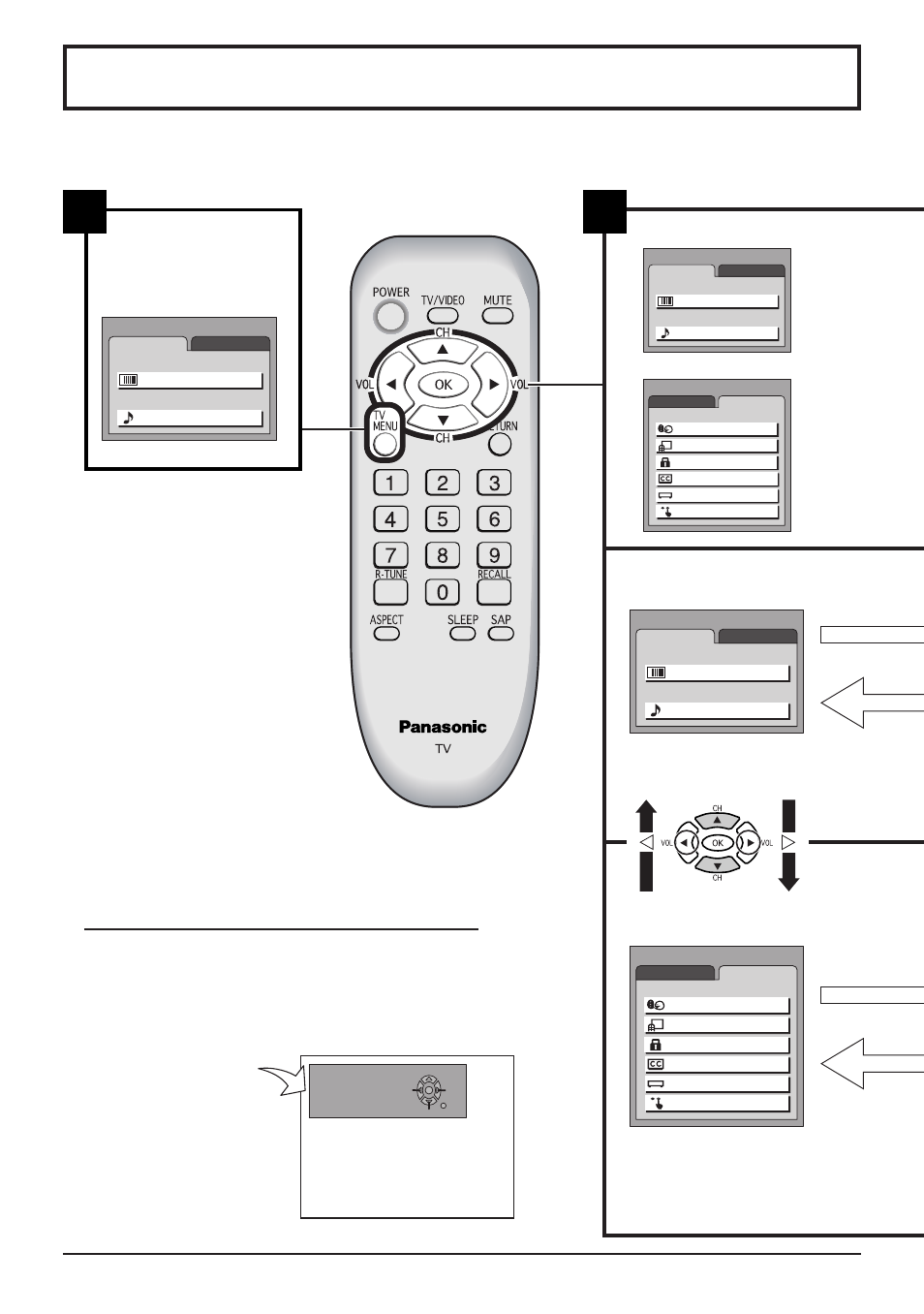 Flow chart of menu, Please refer to the on screen help | Panasonic CT-L1400 User Manual | Page 16 / 32