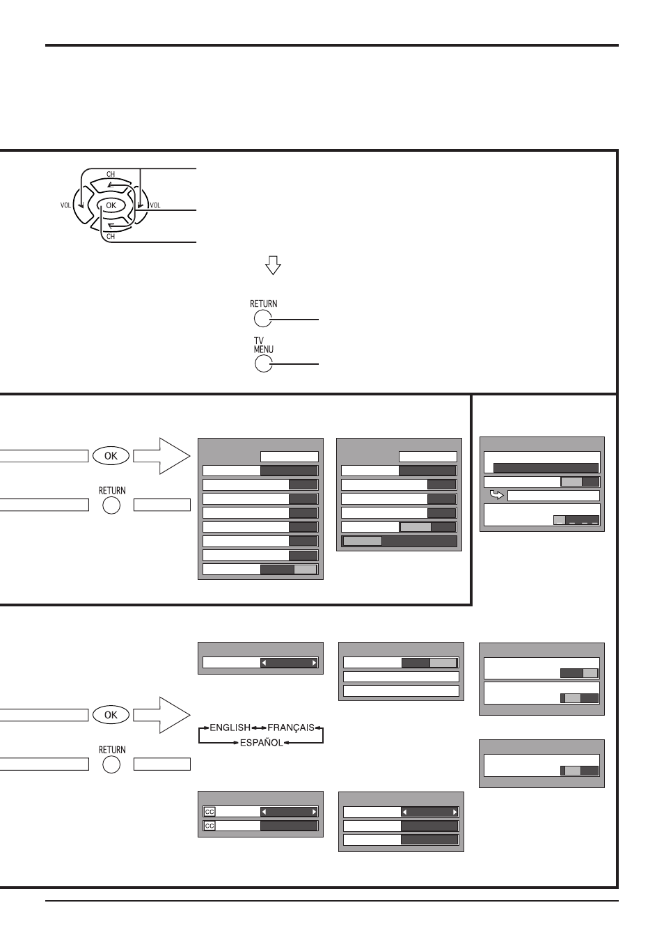 Flow chart of menu | Panasonic CT-L1400 User Manual | Page 17 / 32