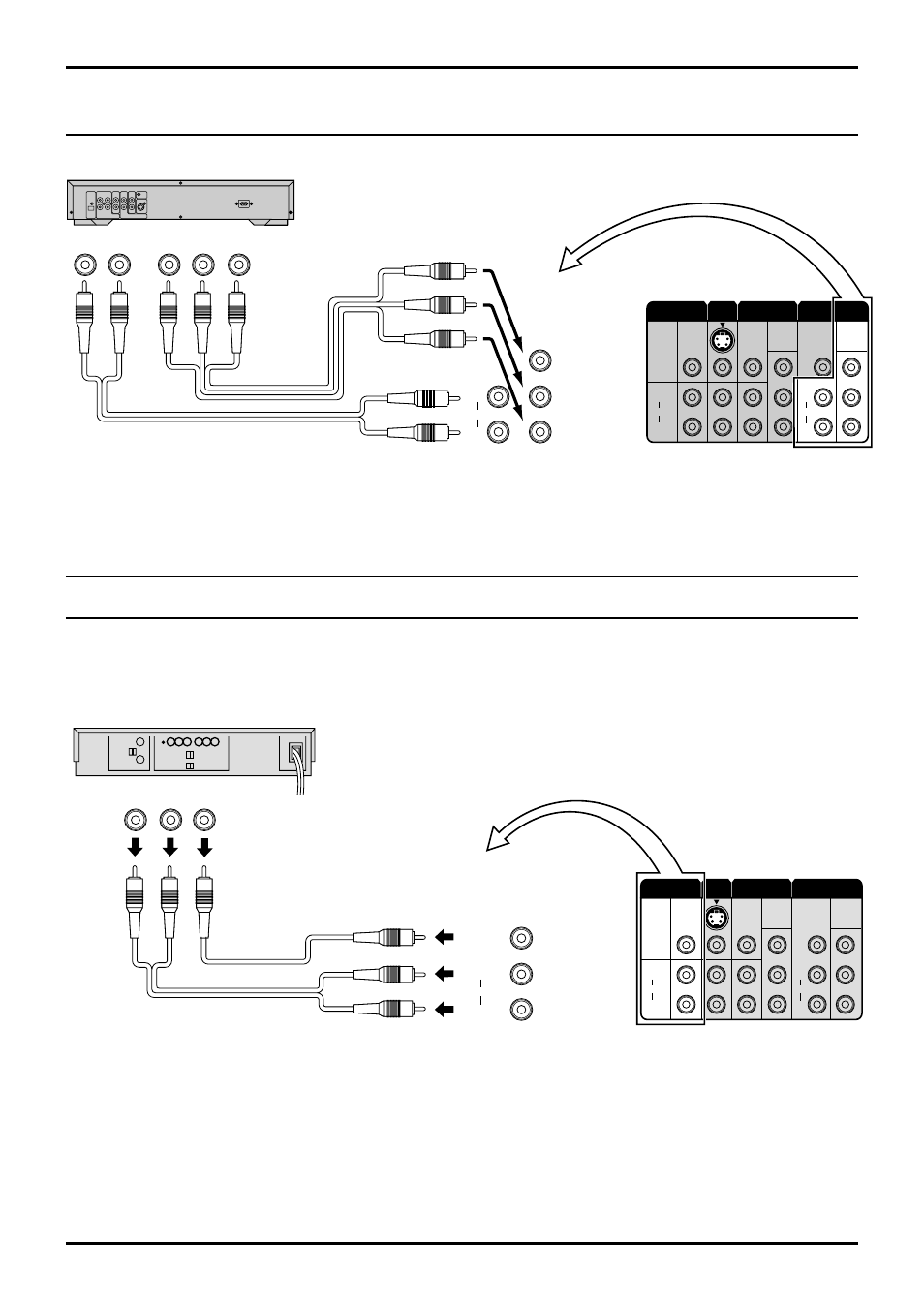 Connections, Is not output at the monitor out terminals, Video audio | Vhs vcr), Recording equipment, Dvd player | Panasonic TX-43P400X User Manual | Page 12 / 44