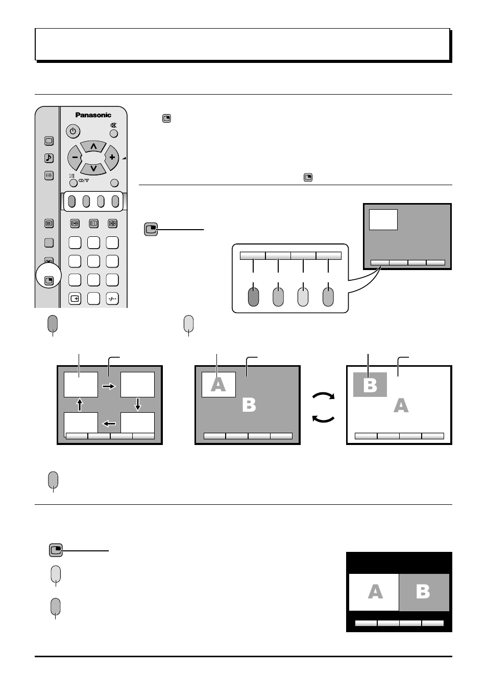 Multi screen, Ab b b b, Ab b | Multi pip | Panasonic TX-43P400X User Manual | Page 34 / 44