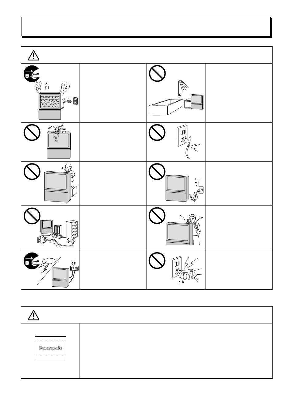 Warnings and cautions, Warnings, Cautions | Panasonic TX-43P400X User Manual | Page 4 / 44
