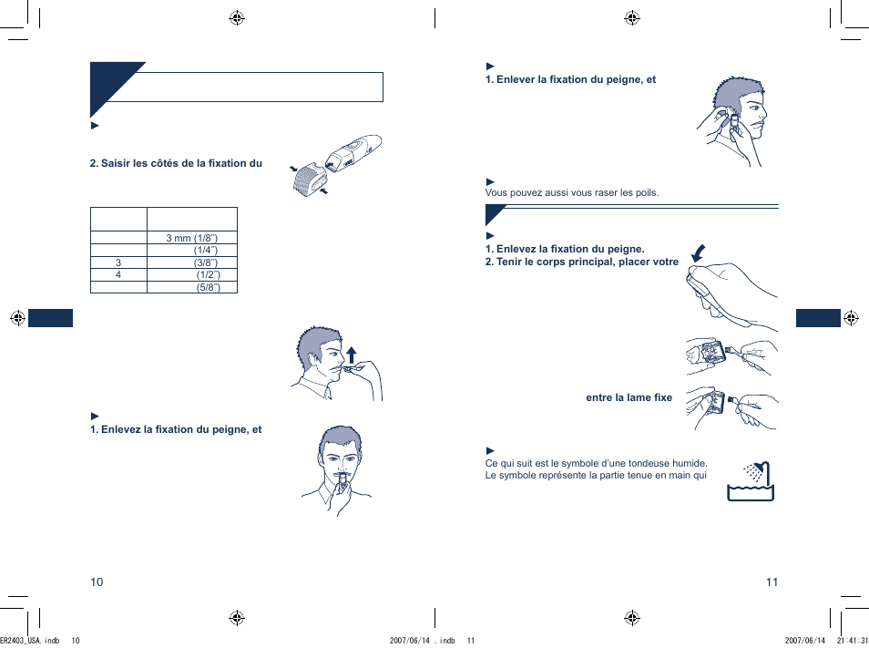 Utilisation | Panasonic ER2403 User Manual | Page 10 / 20