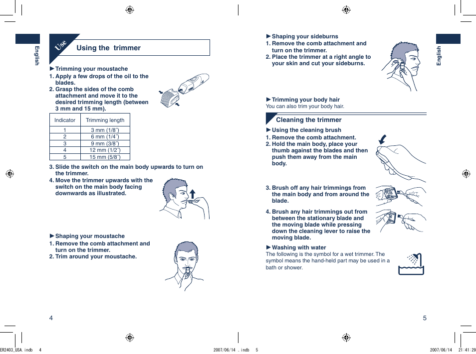 Panasonic ER2403 User Manual | Page 4 / 20