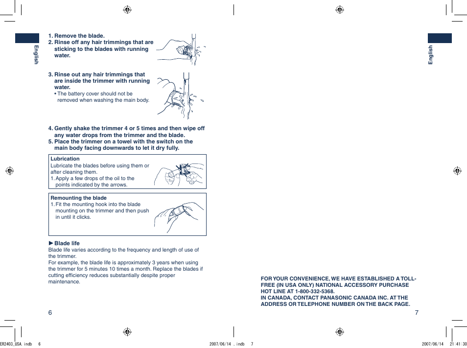 Panasonic ER2403 User Manual | Page 6 / 20