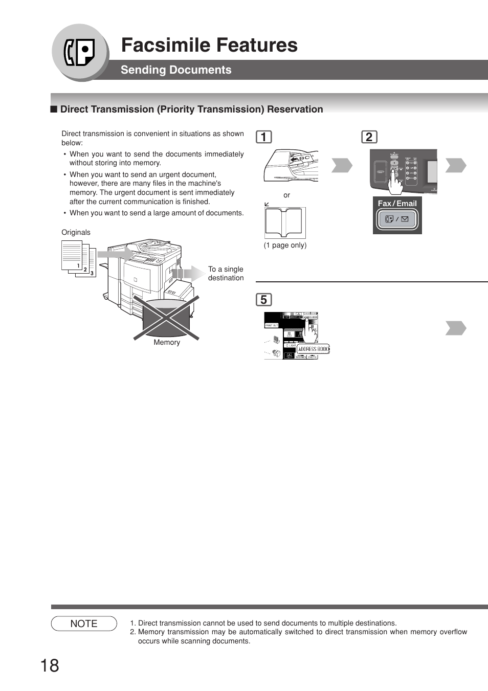 Facsimile features, Sending documents | Panasonic 8045 User Manual | Page 18 / 196