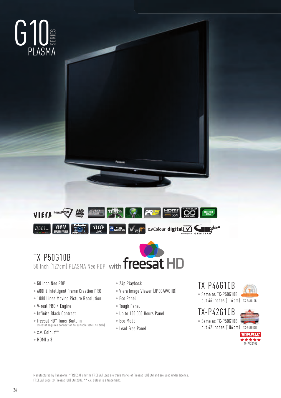 Plasma, Tx-p46g10b, Tx-p42g10b | Tx-p50g10b, Series | Panasonic VIERA TX-P50G10B User Manual | Page 28 / 47