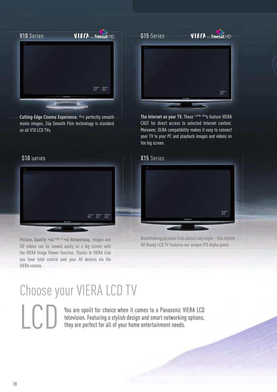 Choose your viera lcd tv | Panasonic VIERA TX-P50G10B User Manual | Page 30 / 47