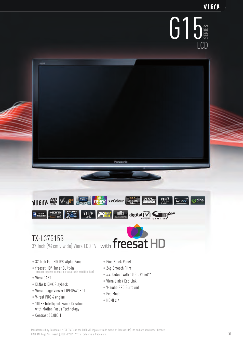 Tx-l37g15b, Series | Panasonic VIERA TX-P50G10B User Manual | Page 33 / 47