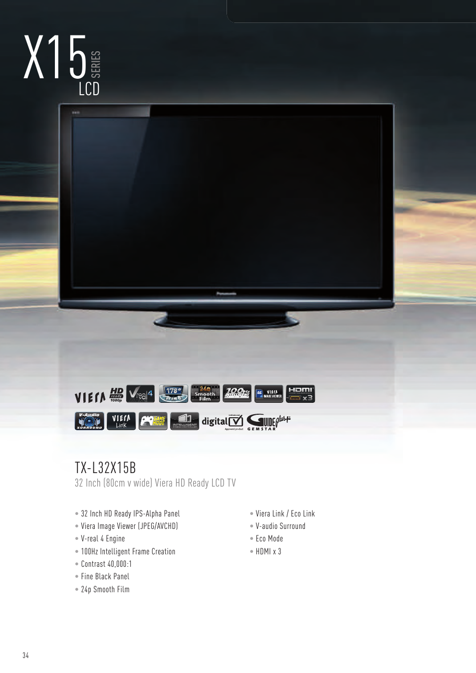 Tx-l32x15b, Series | Panasonic VIERA TX-P50G10B User Manual | Page 36 / 47