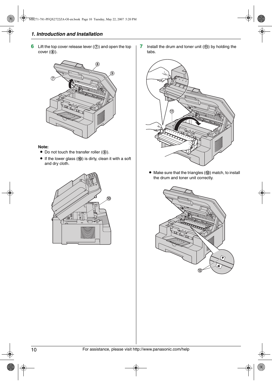 Panasonic KX-MB271 User Manual | Page 10 / 96