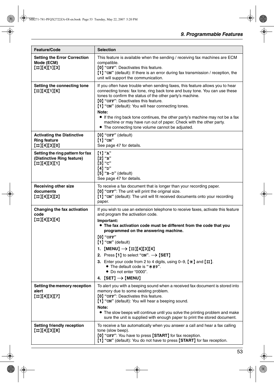 Panasonic KX-MB271 User Manual | Page 53 / 96