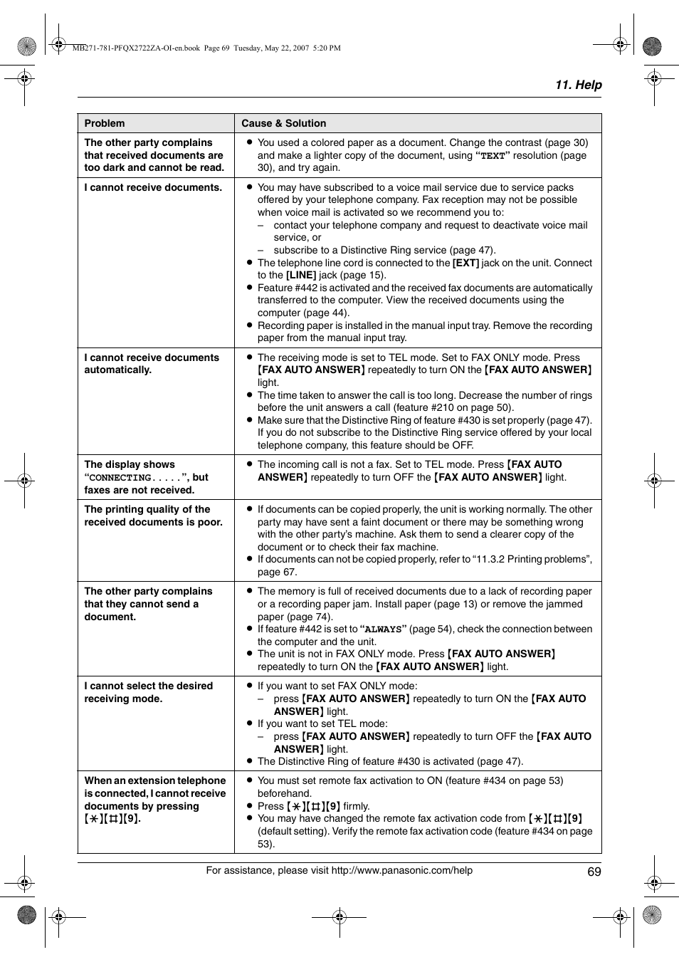 Panasonic KX-MB271 User Manual | Page 69 / 96