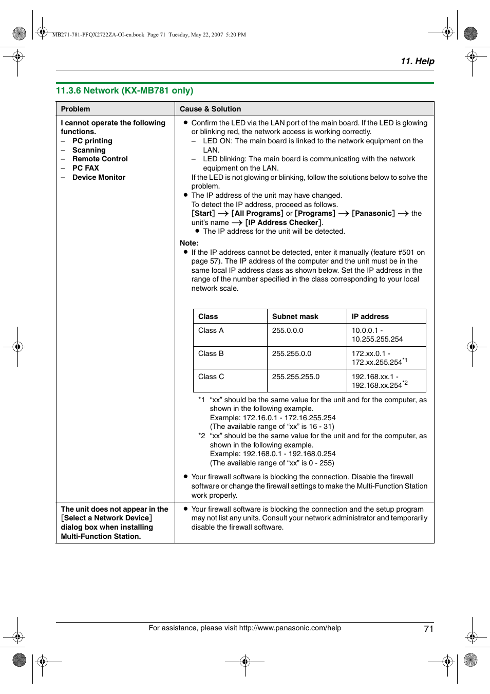 Panasonic KX-MB271 User Manual | Page 71 / 96