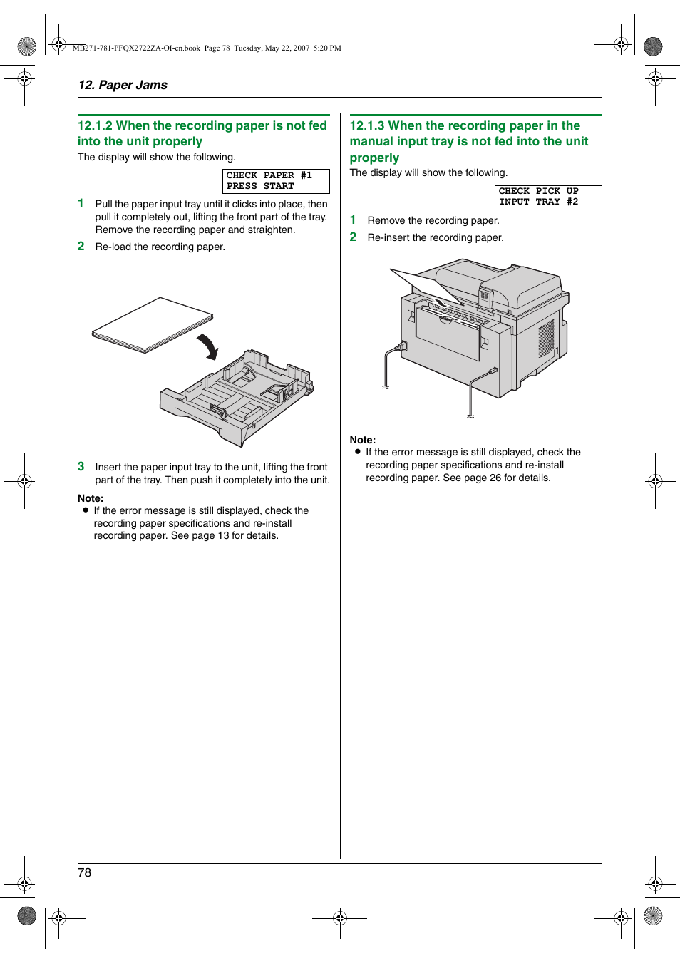 Panasonic KX-MB271 User Manual | Page 78 / 96