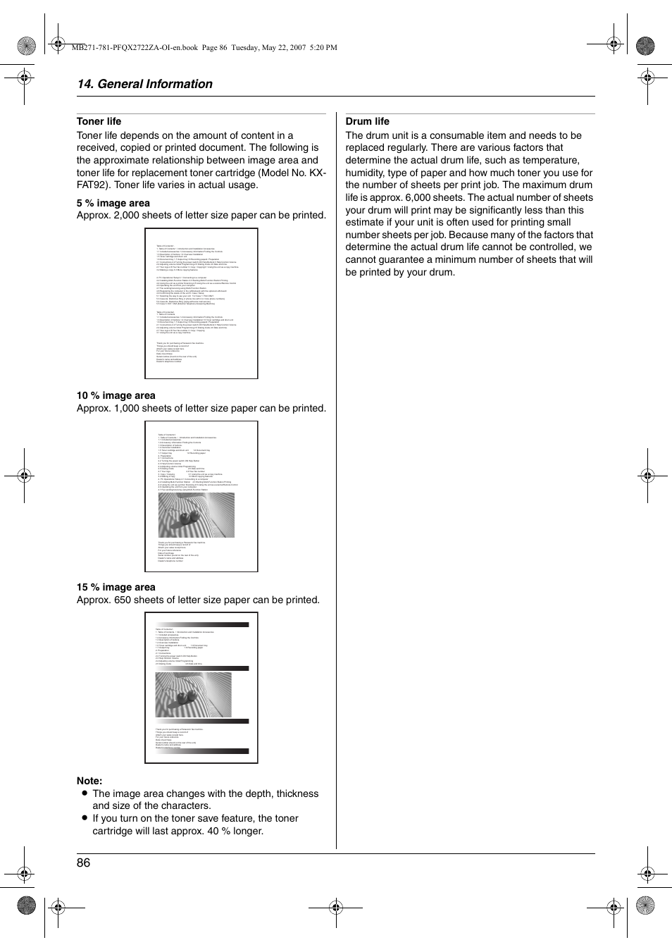 General information 86 | Panasonic KX-MB271 User Manual | Page 86 / 96