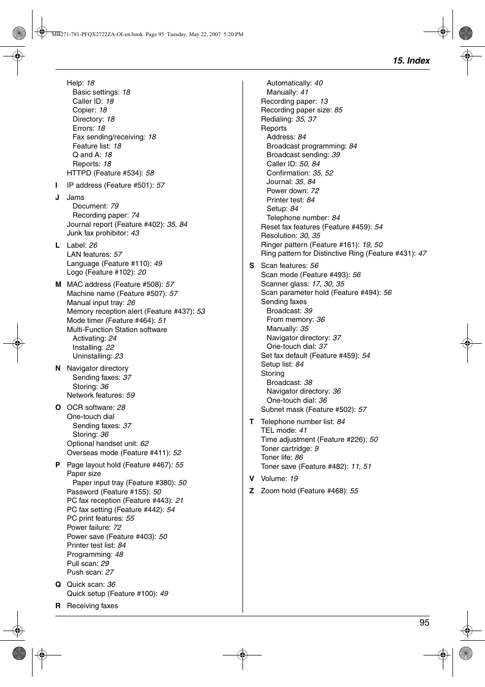 Panasonic KX-MB271 User Manual | Page 95 / 96