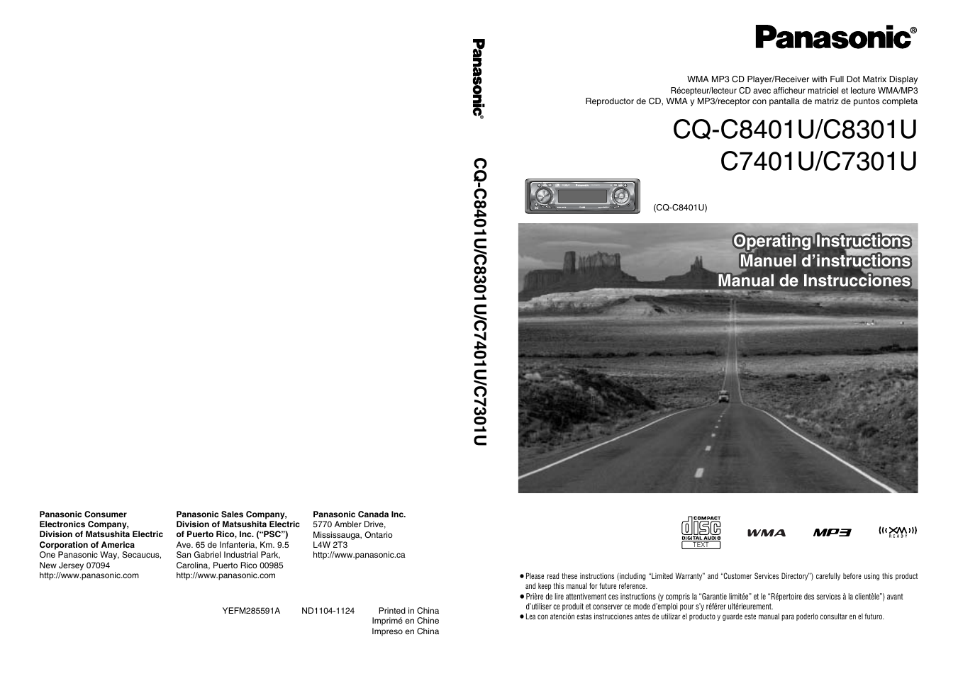 Panasonic C7301U User Manual | 66 pages