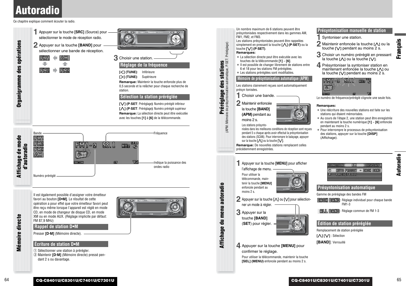 Autoradio, Français | Panasonic C7301U User Manual | Page 33 / 66