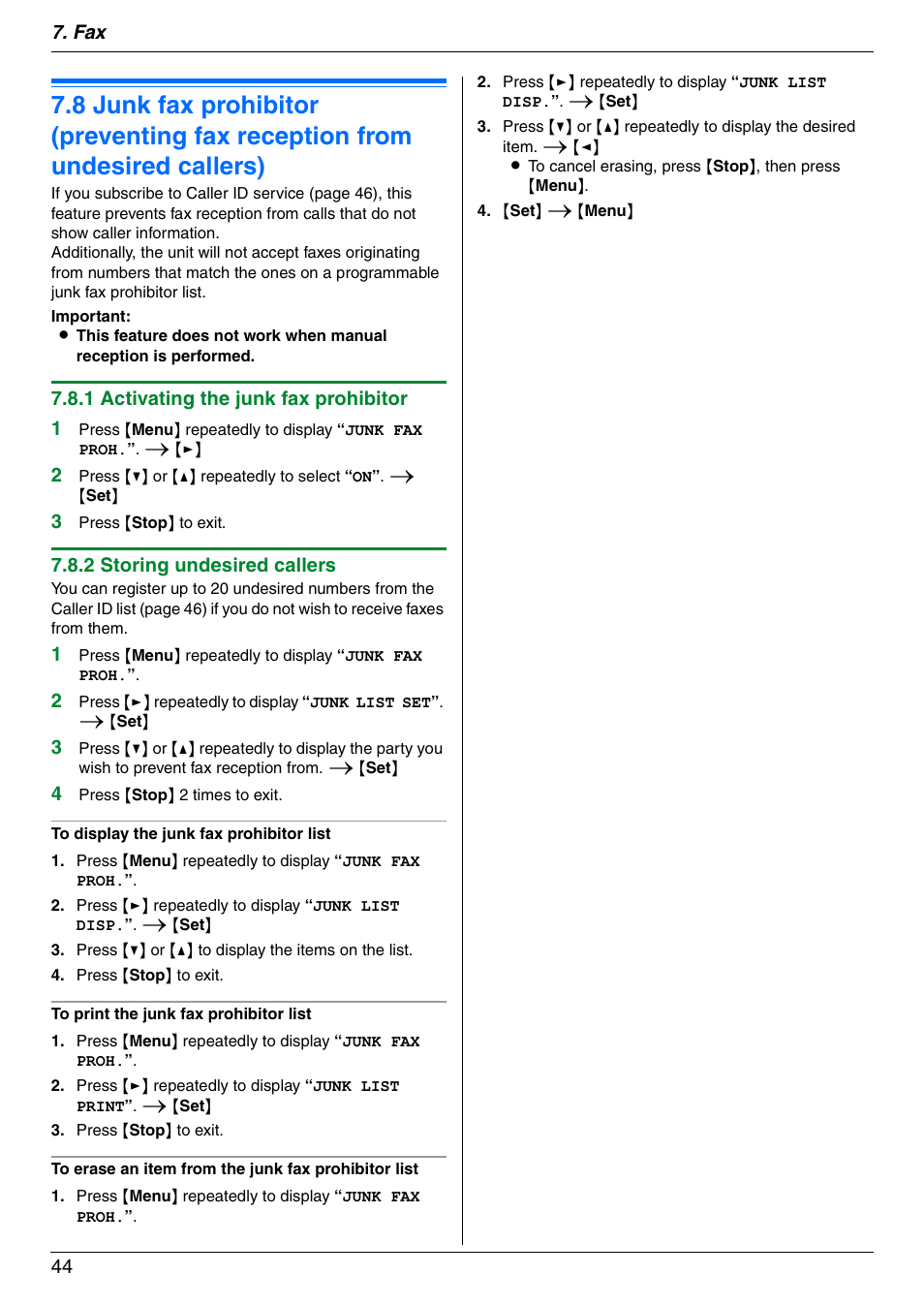 Panasonic KX-FLM671 User Manual | Page 44 / 92