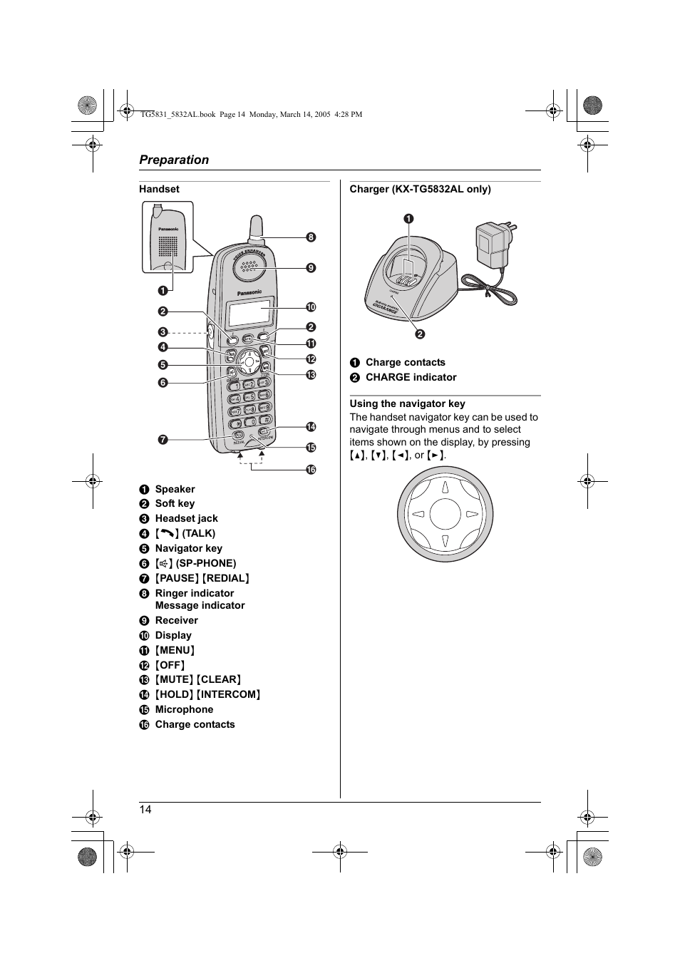 Panasonic KX-TG5832AL User Manual | Page 14 / 68