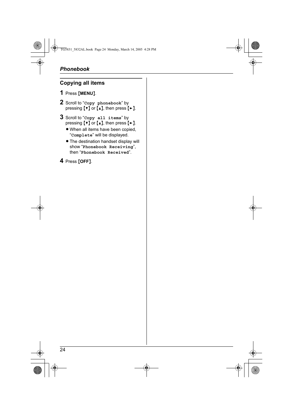 Panasonic KX-TG5832AL User Manual | Page 24 / 68