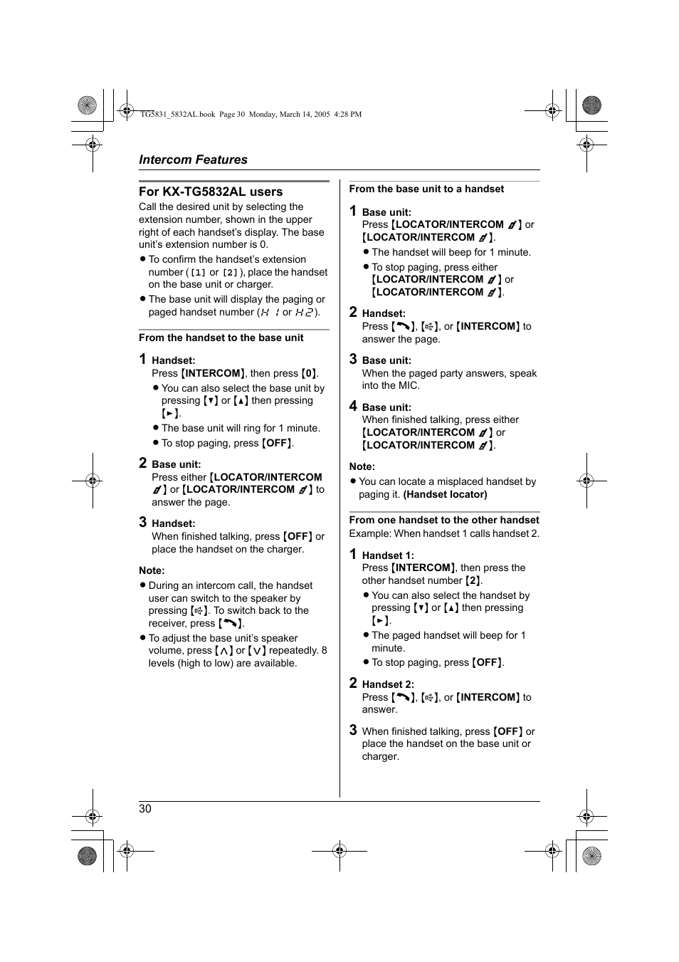 Panasonic KX-TG5832AL User Manual | Page 30 / 68