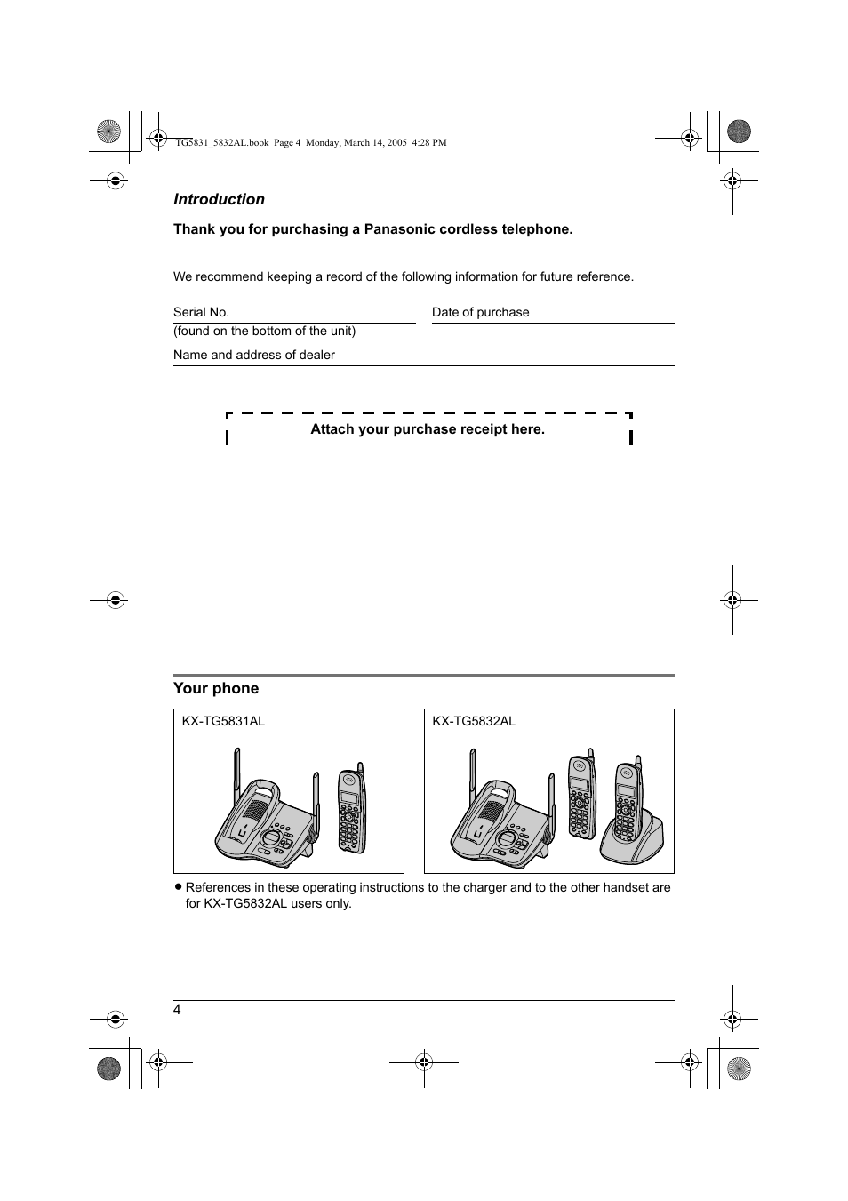 Panasonic KX-TG5832AL User Manual | Page 4 / 68