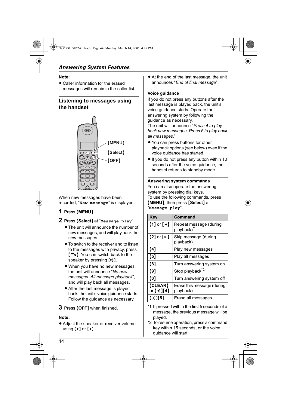 Panasonic KX-TG5832AL User Manual | Page 44 / 68