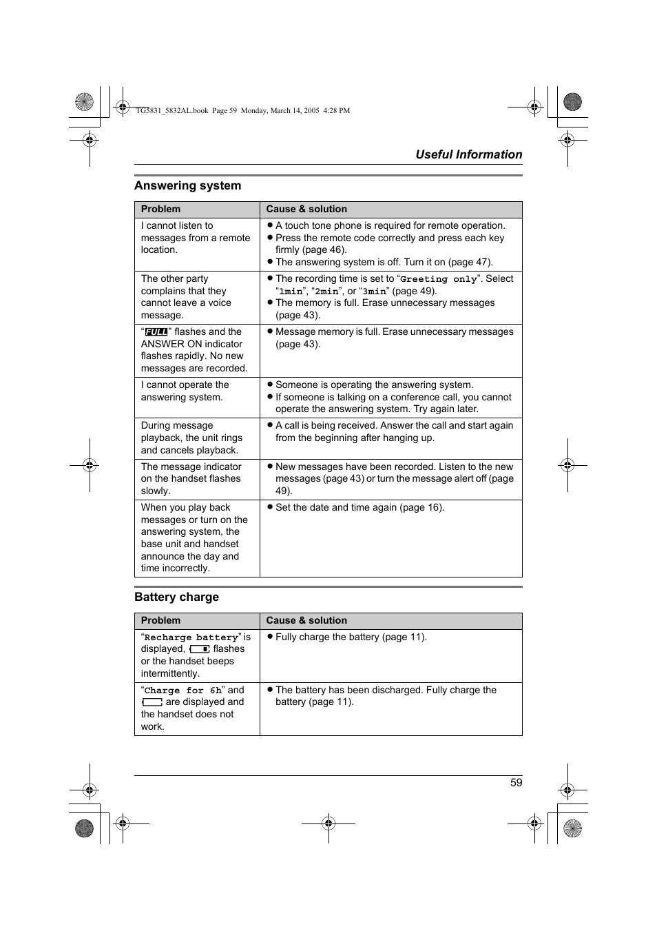 Panasonic KX-TG5832AL User Manual | Page 59 / 68