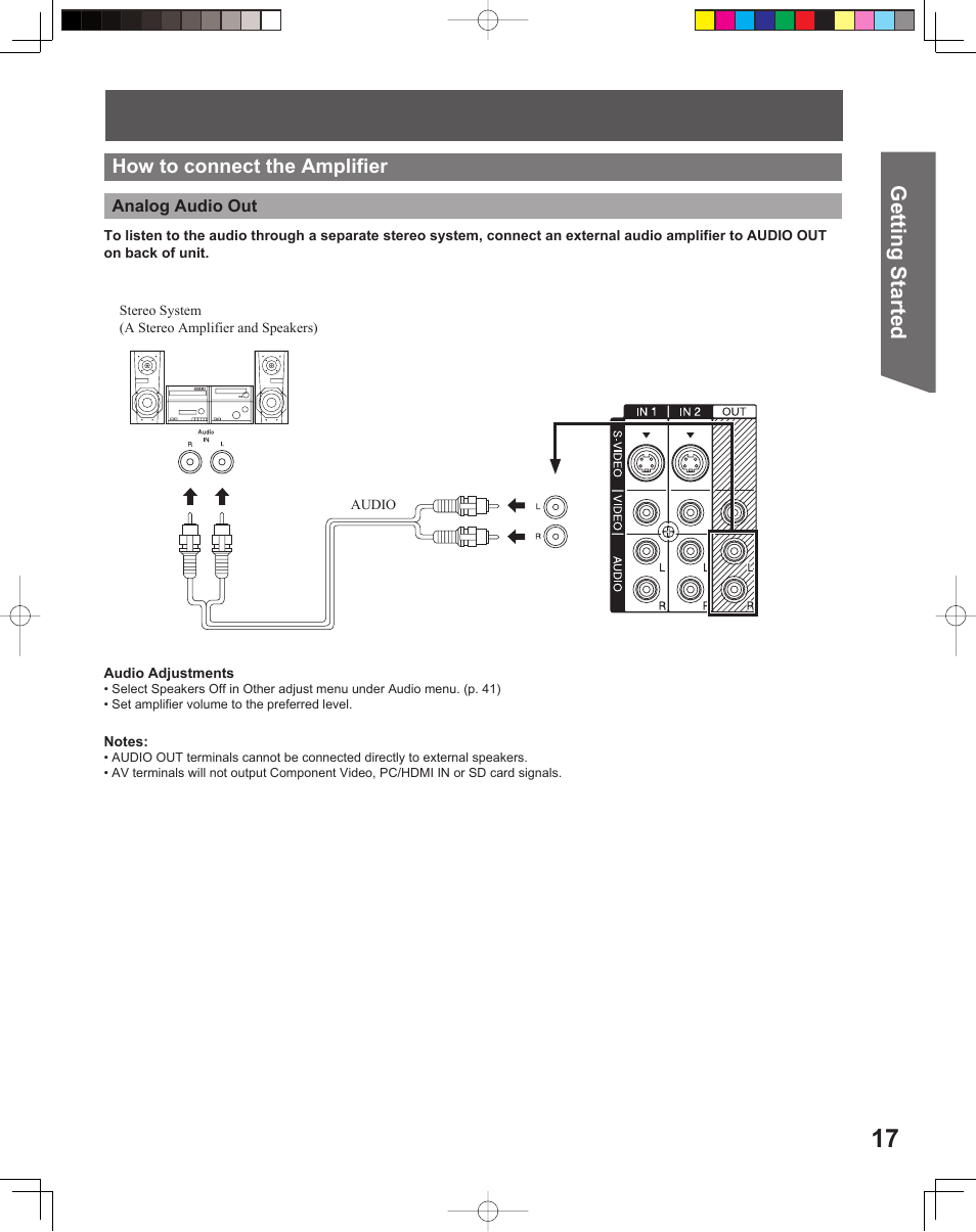 Getting start ed | Panasonic PT-56LCX16 User Manual | Page 17 / 80