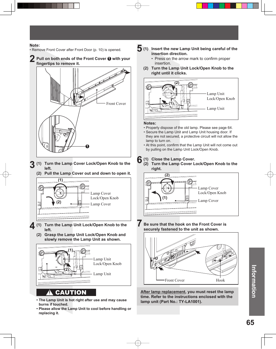 Information, Caution | Panasonic PT-56LCX16 User Manual | Page 65 / 80