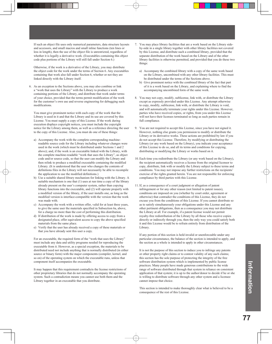 Information | Panasonic PT-56LCX16 User Manual | Page 77 / 80