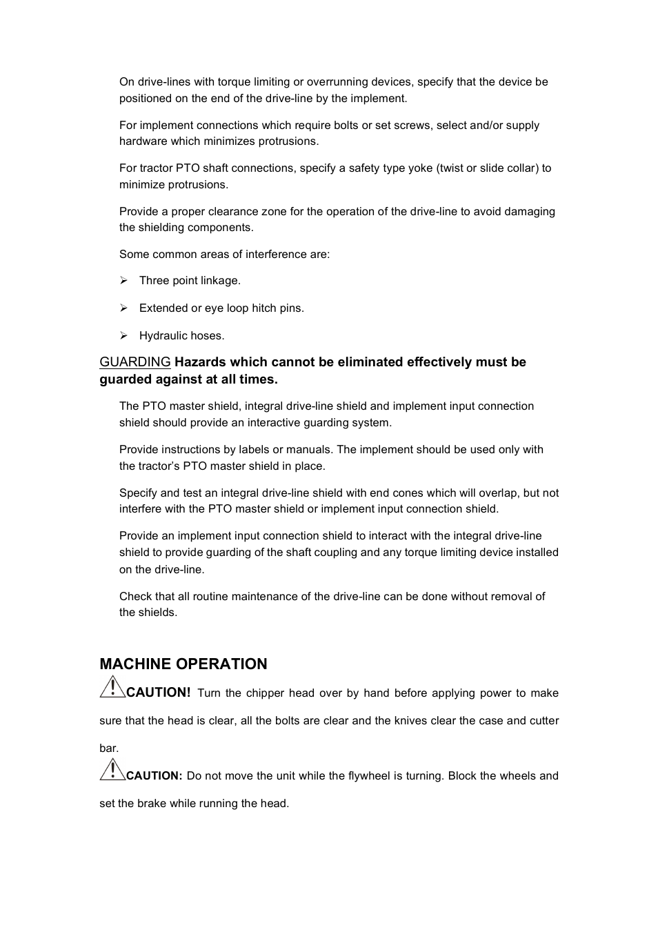 Machine operation | Panasonic PTO 540 RPM User Manual | Page 5 / 12